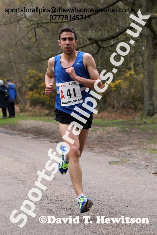 Jonny Tayor (Morpeth) in 2nd place on the first leg of the National 12 Relay, Sutton Park, Birmingham. Photo: David T. Hewitson/Sports for All PIcs